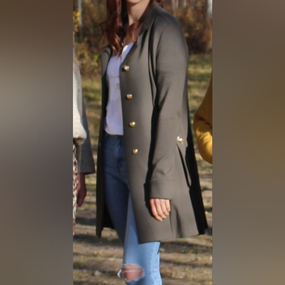 Military Longline Button Detail Jacket - Picture 5 of 5